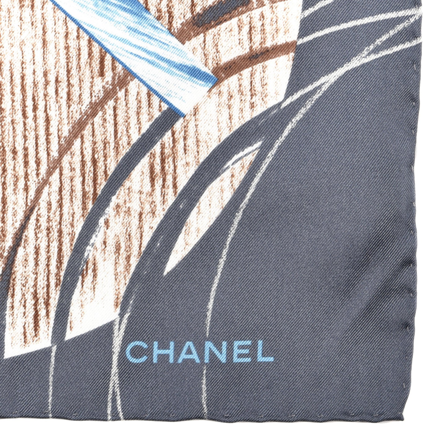 Silk CC Square Scarf Navy Multicolor