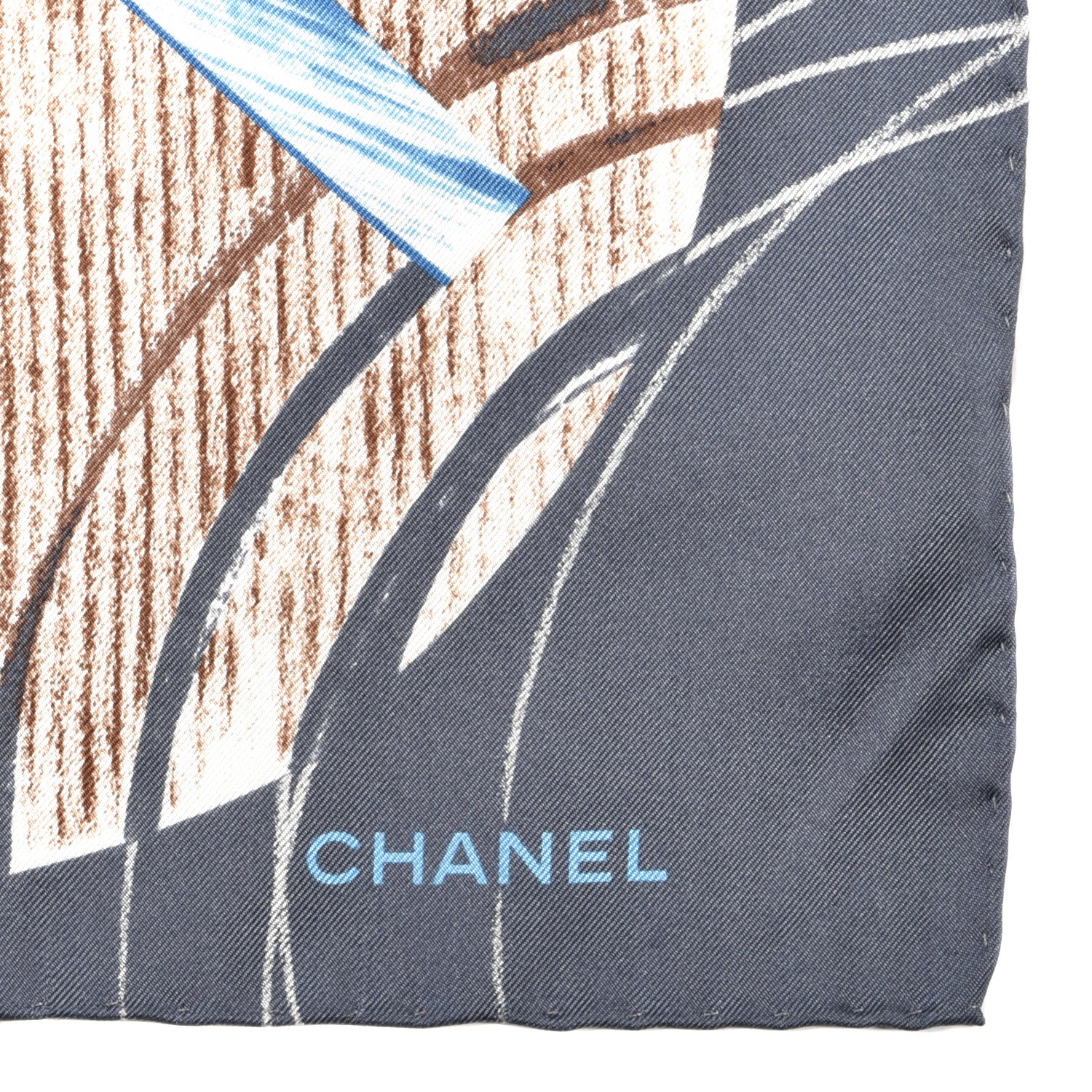 Chanel Silk CC Square Scarf Navy Multicolor 2 of 3