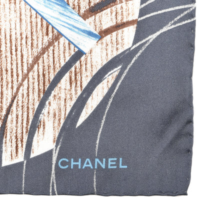Chanel Silk CC Square Scarf Navy Multicolor 2 of 3