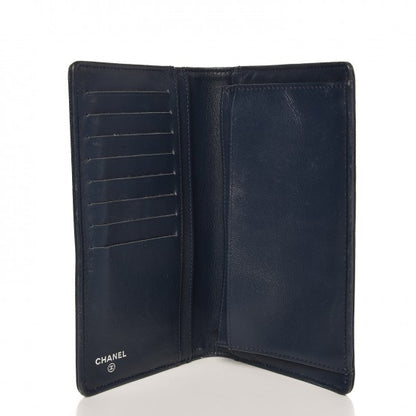 Chanel Caviar Timeless CC Yen Wallet Navy 5 of 7