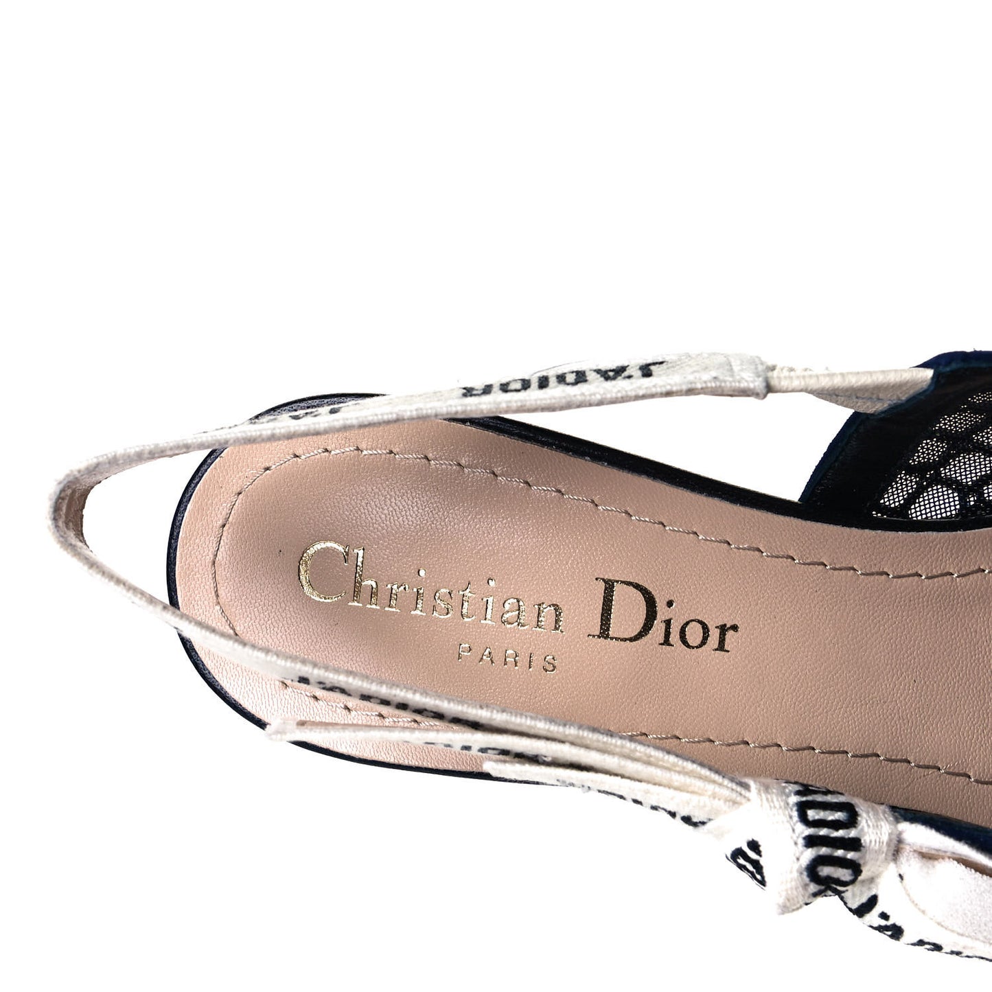 Resille Lambskin Ribbon J'Adior Slingback 65mm Pumps 37.5 Indigo Blue