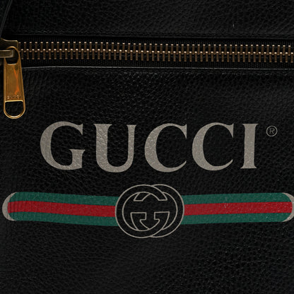 Gucci Grained Calfskin Logo Messenger Bag Black 8 of 10