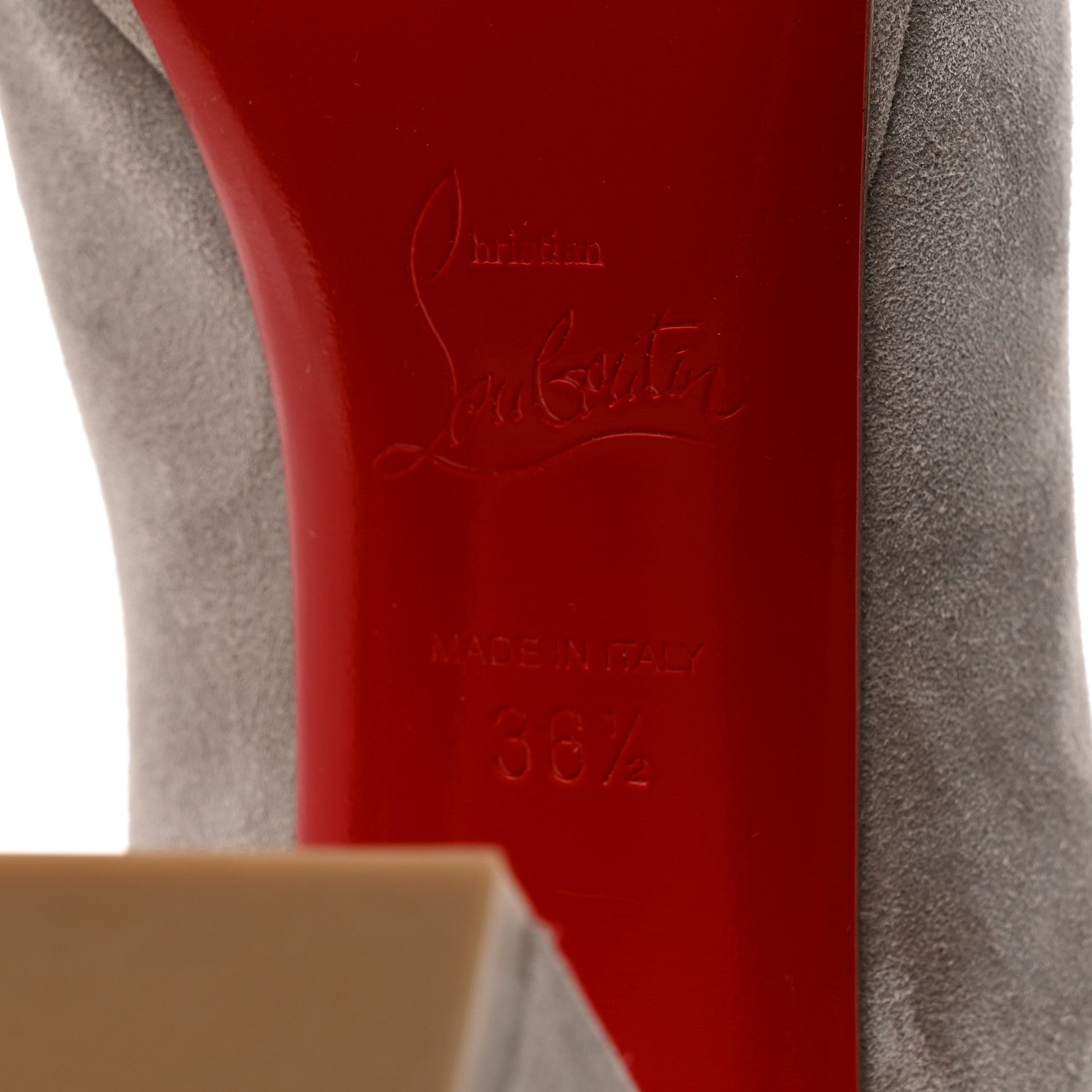Christian Louboutin Veau Velours Birgitta 100 Zip Around Ankle Bootie 36.5 Fume 6 of 7