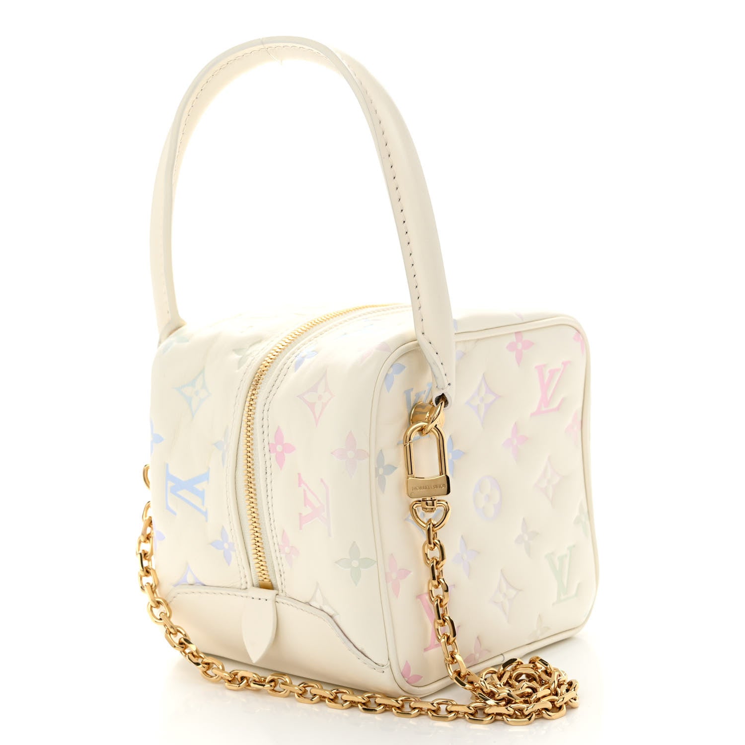 Louis Vuitton Lambskin Embossed Monogram New Square Bag Quartz Multicolor 4 of 17