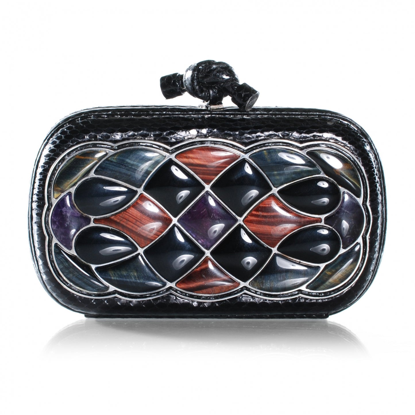 Multi Stone Python Knot Clutch