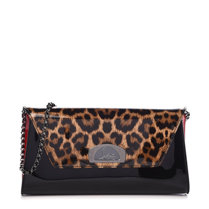 Christian Louboutin Patent Vero Dodat Leopard Clutch Black 1 of 7