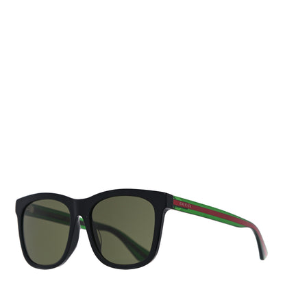 Gucci Acetate Square Frame Web Sunglasses GG0057SK Black 1 of 8