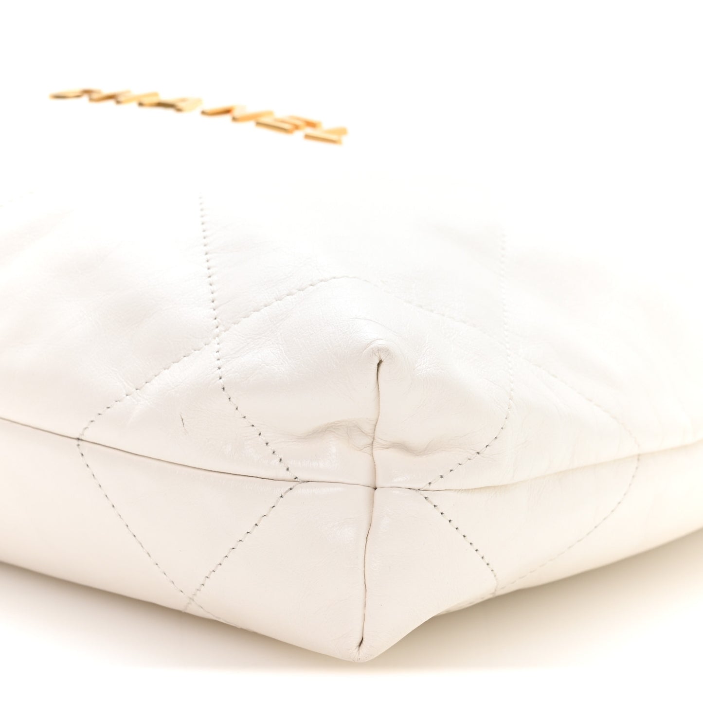 Shiny Calfskin Quilted Small Chanel 22 White