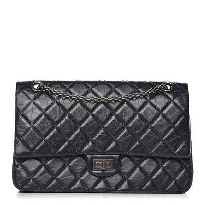 Chanel Aged Calfskin Quilted 2.55 Reissue 226 Flap Navy Blue 1 of 8