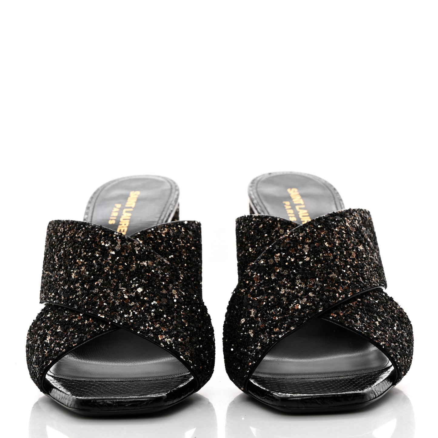 Glitter LouLou 95 Mule Sandals 39.5 Midnight Black