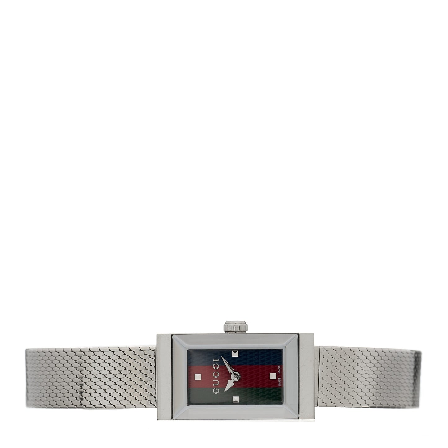 Stainless Steel 14mm Web G-Frame Quartz Watch Green