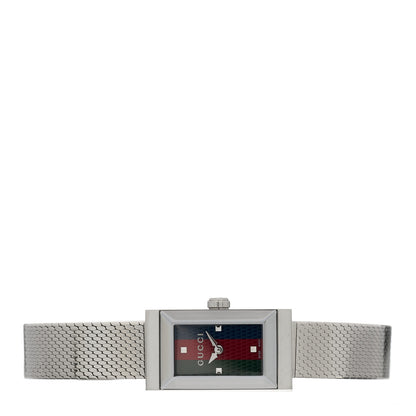 Gucci Stainless Steel 14mm Web G-Frame Quartz Watch Green 2 of 5