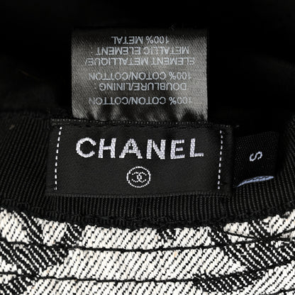 Chanel Denim CC Bucket Hat S White Black 8 of 9