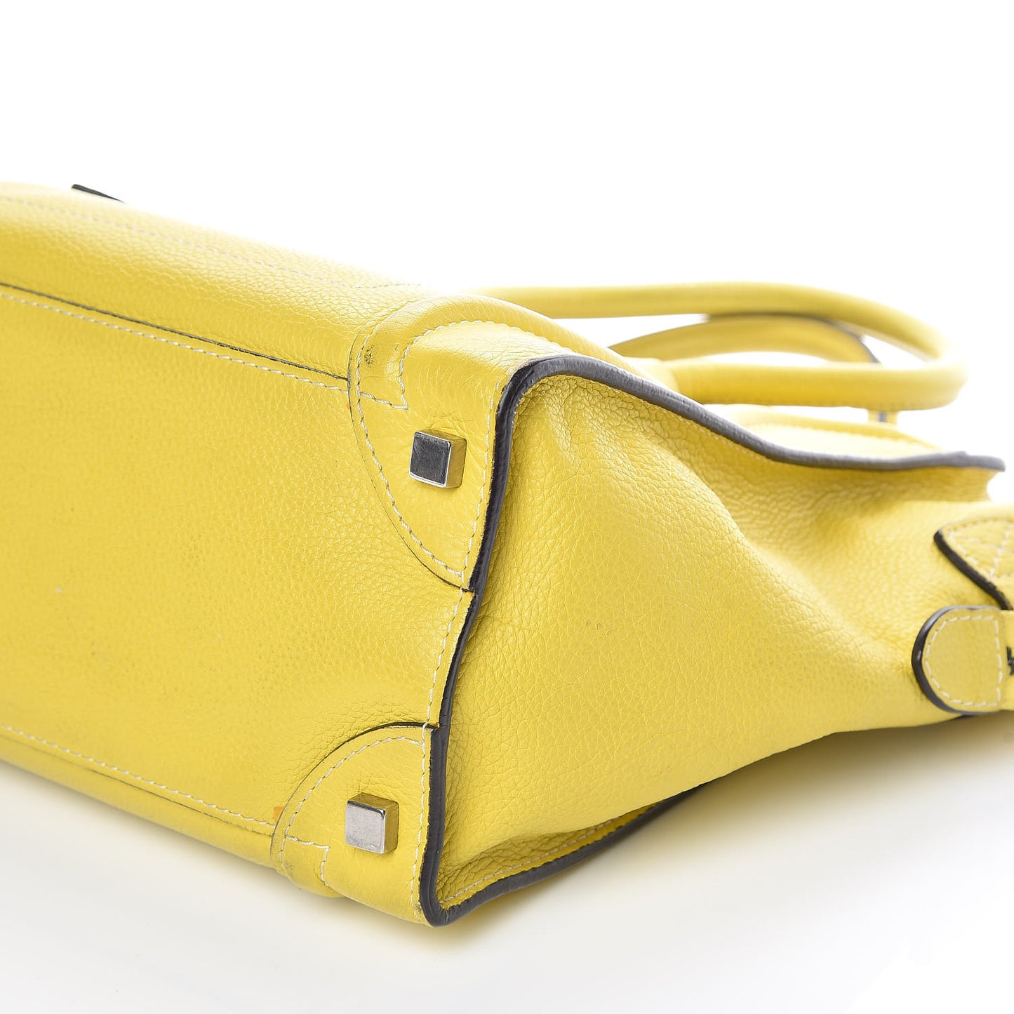 Drummed Calfskin Micro Luggage Citron
