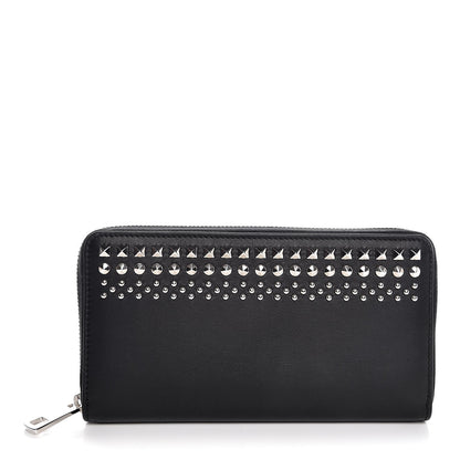Gucci Calfskin Studded Zip Around Wallet Black 1 of 8