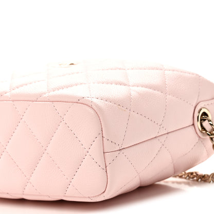 Chanel Caviar Quilted Hobo Clutch With Chain Light Pink 10 of 10