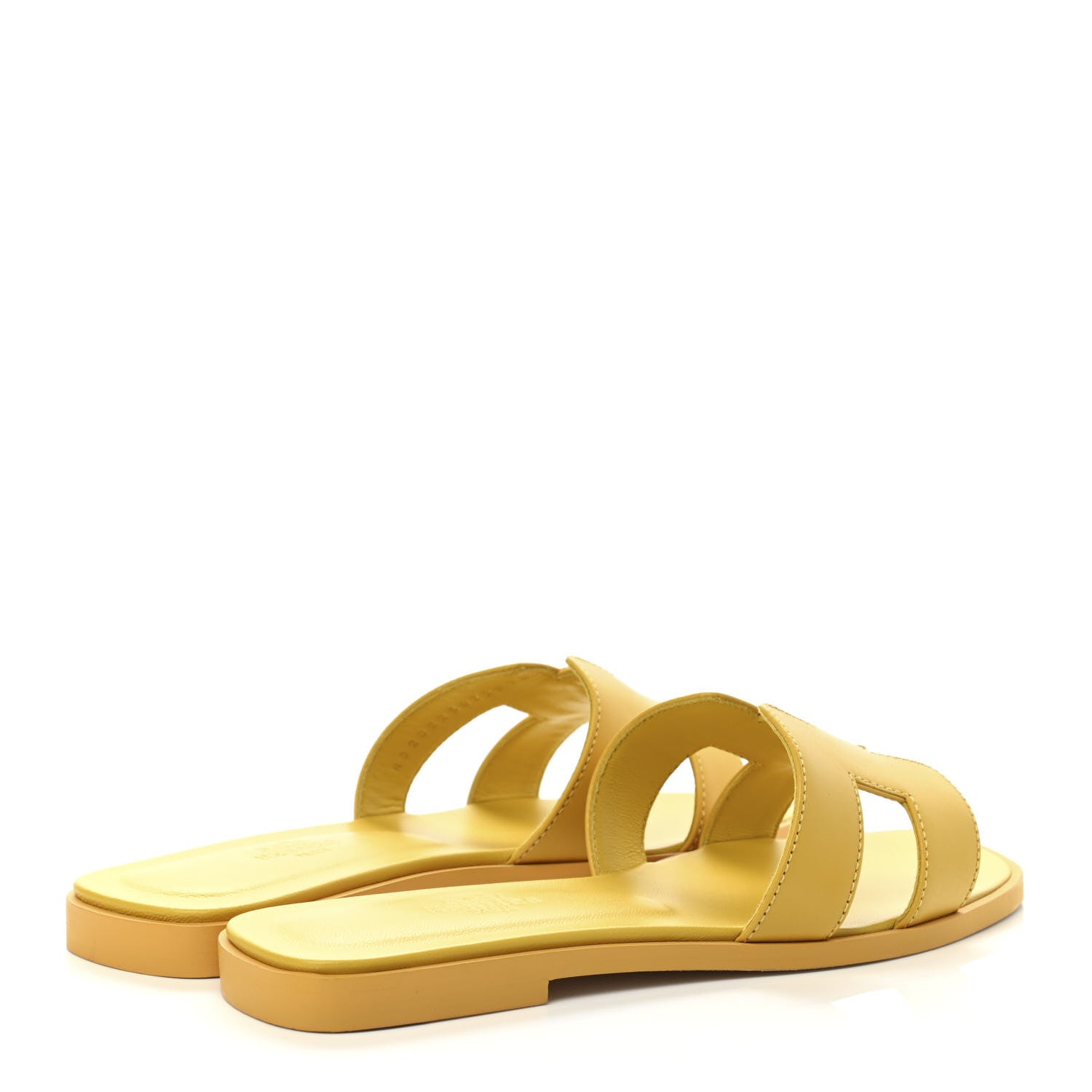 Hermes Calfskin Oran Sandals 35 Jaune Citron 4 of 9