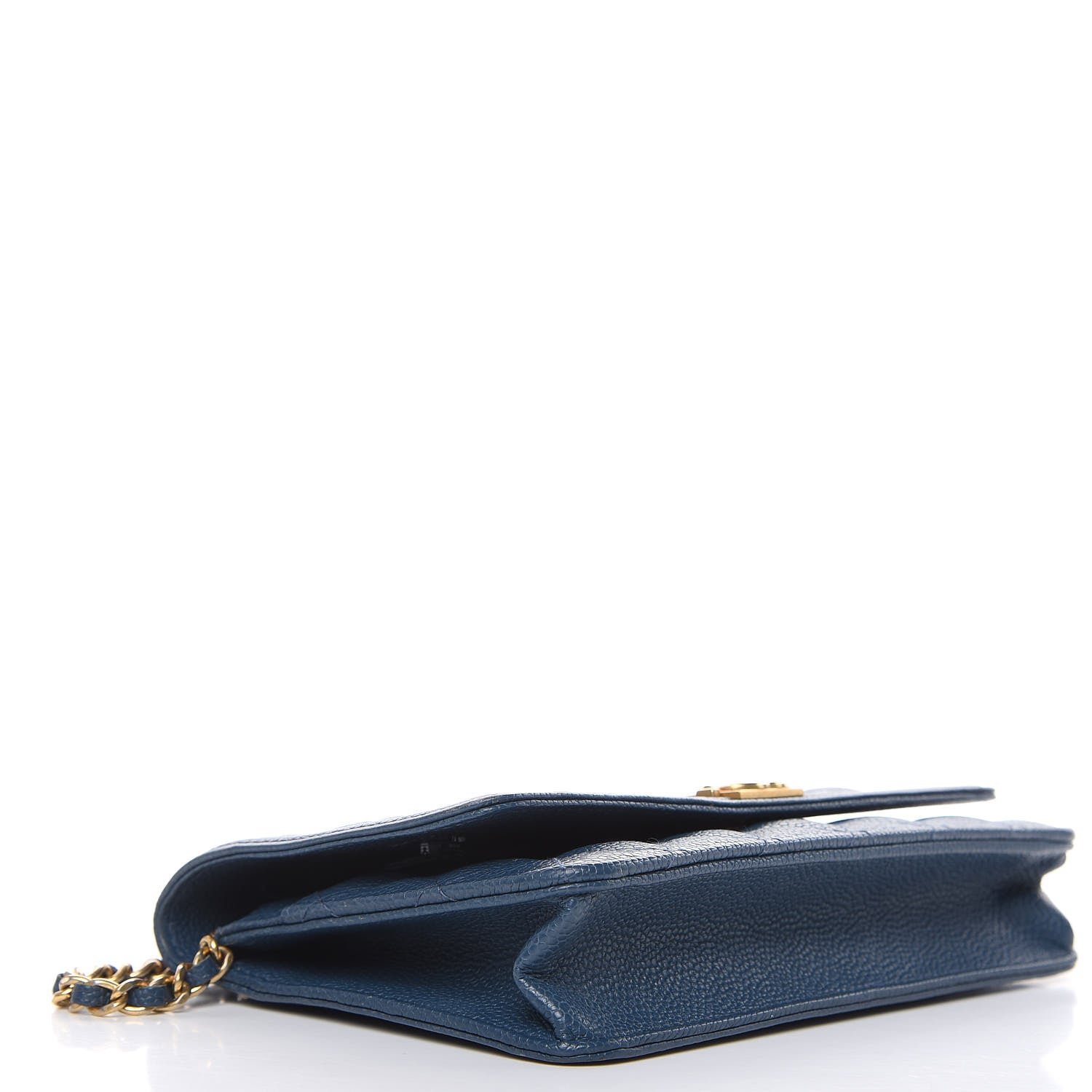 Chanel Caviar Quilted Boy Wallet On Chain WOC Blue 4 of 13