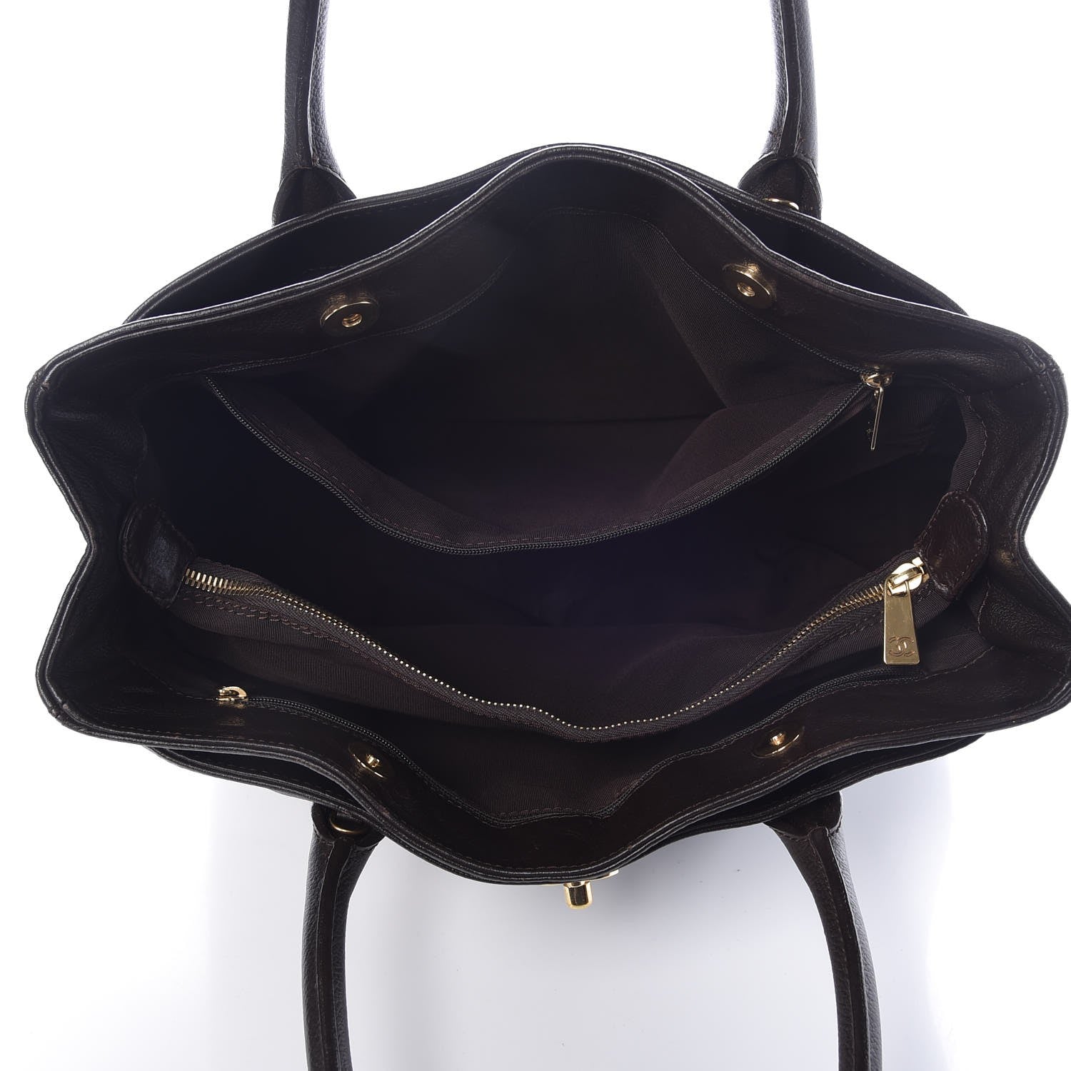 Chanel Calfskin Cerf Executive Shopper Tote Dark Brown 5 of 13