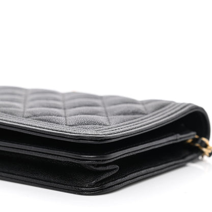 Chanel Caviar Quilted Boy Wallet On Chain WOC Black 11 of 14