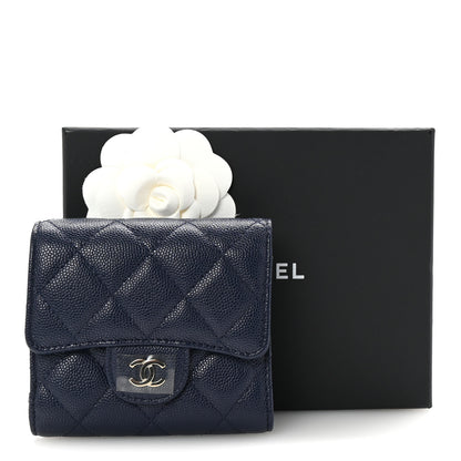 Chanel Caviar Quilted Compact Flap Wallet Navy 9 of 9