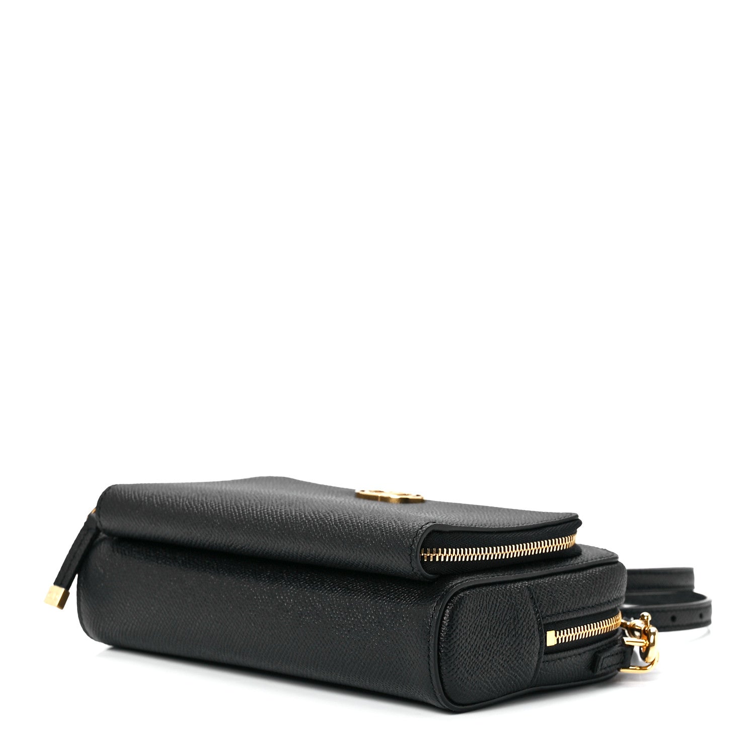 Christian Dior Grained Calfskin Caro Double Pouch Black 9 of 11