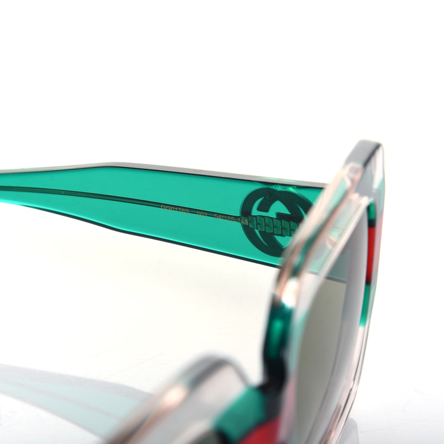 Square Web Frame Sunglasses GG0178S Green Red