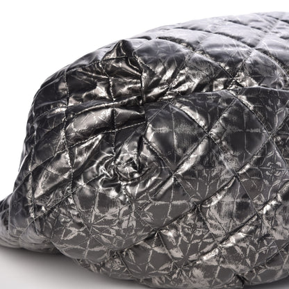 Chanel Nylon Printed Cabas Tote Silver 5 of 9