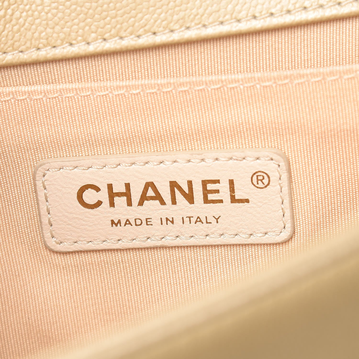 Chanel Pearly Caviar Quilted Medium Boy Flap Light Gold 6 of 13