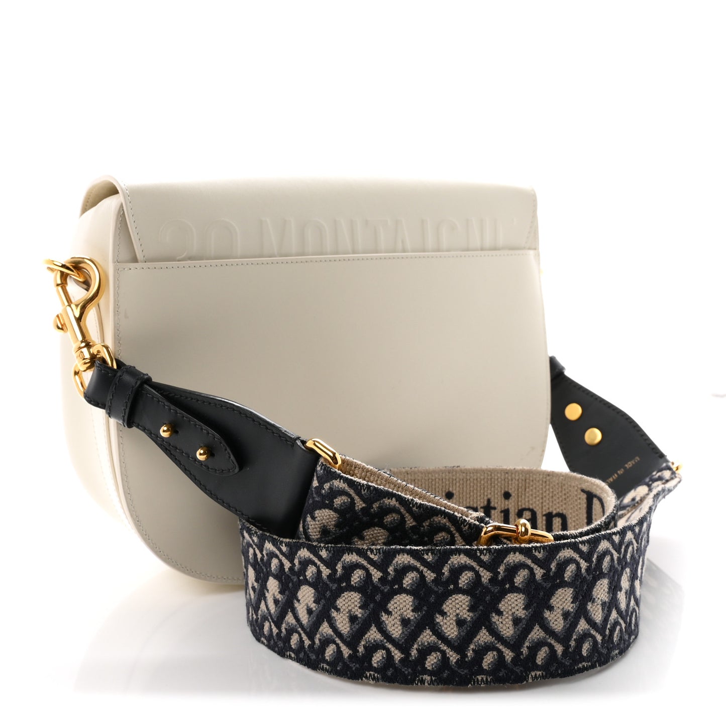 Box Calfskin Large Bobby Flap White