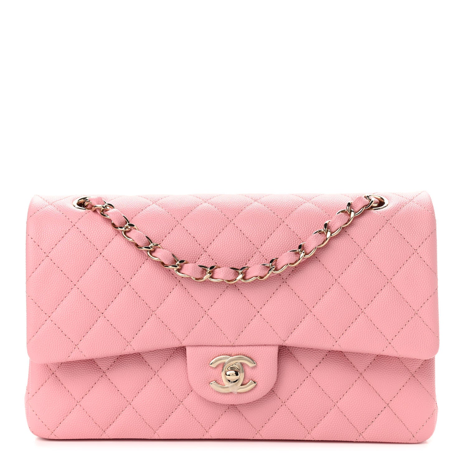 Chanel Caviar Quilted Medium Double Flap Pink 1 of 8