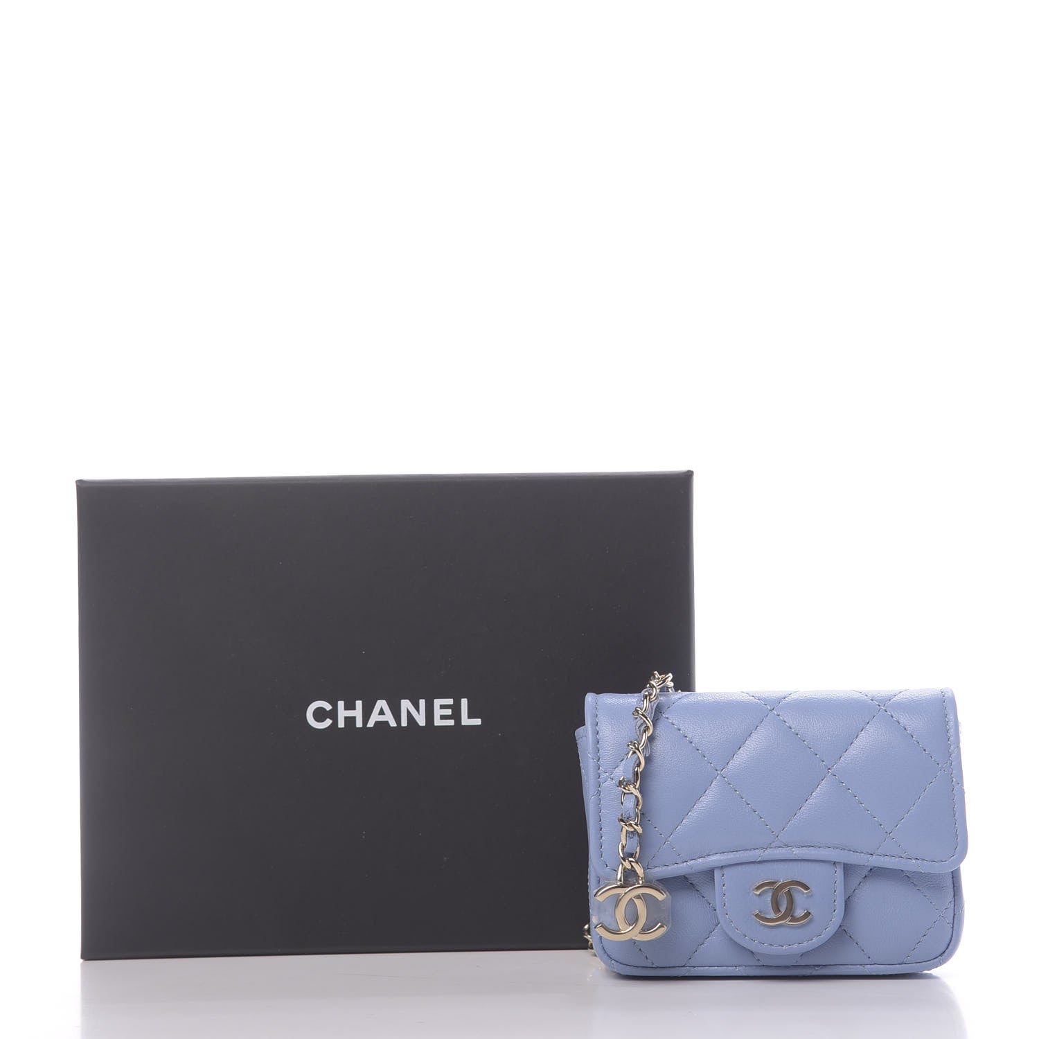 Chanel Lambskin Quilted Chain Belt Bag Blue 12 of 12