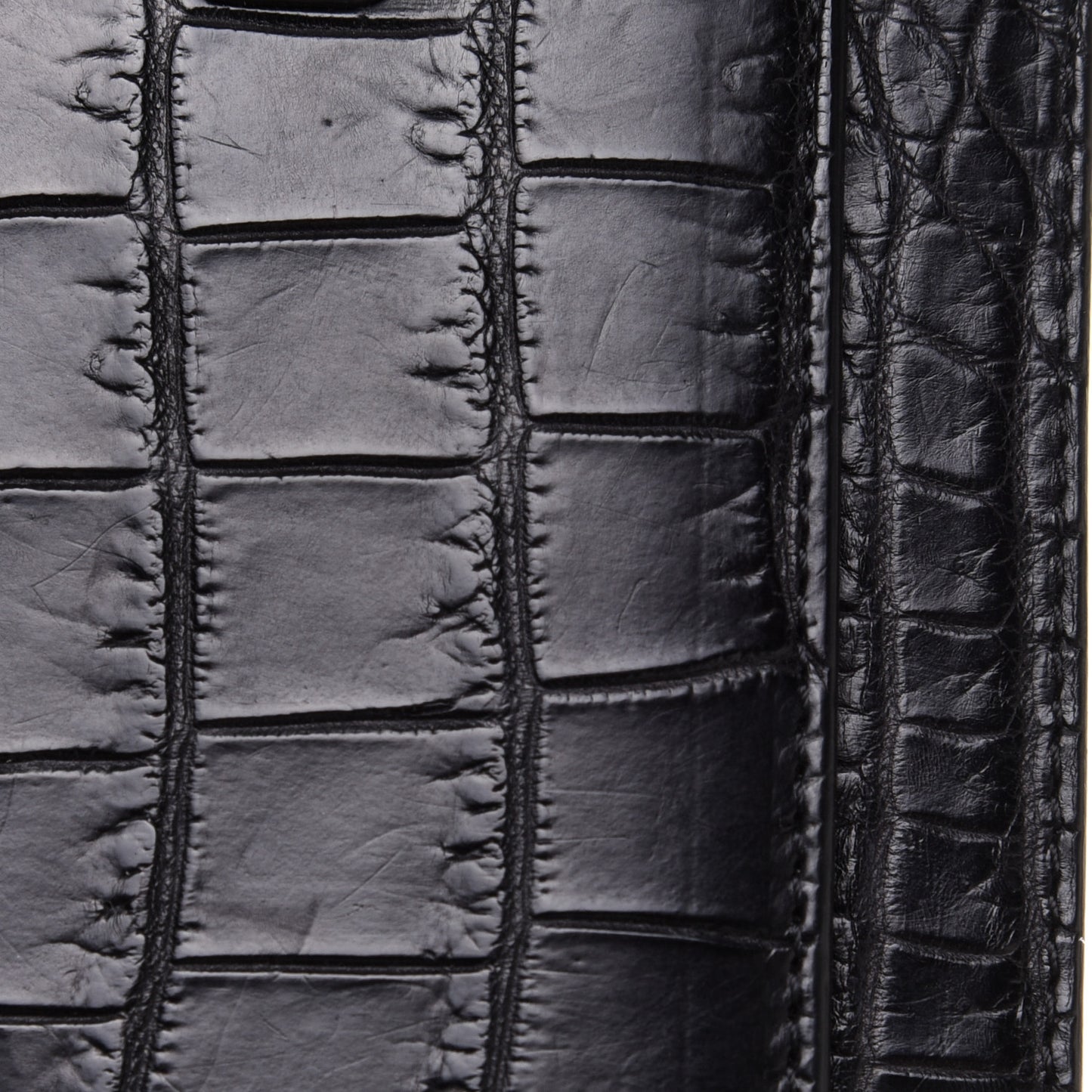Crocodile Classic Hardware Papier Wand Clutch Black