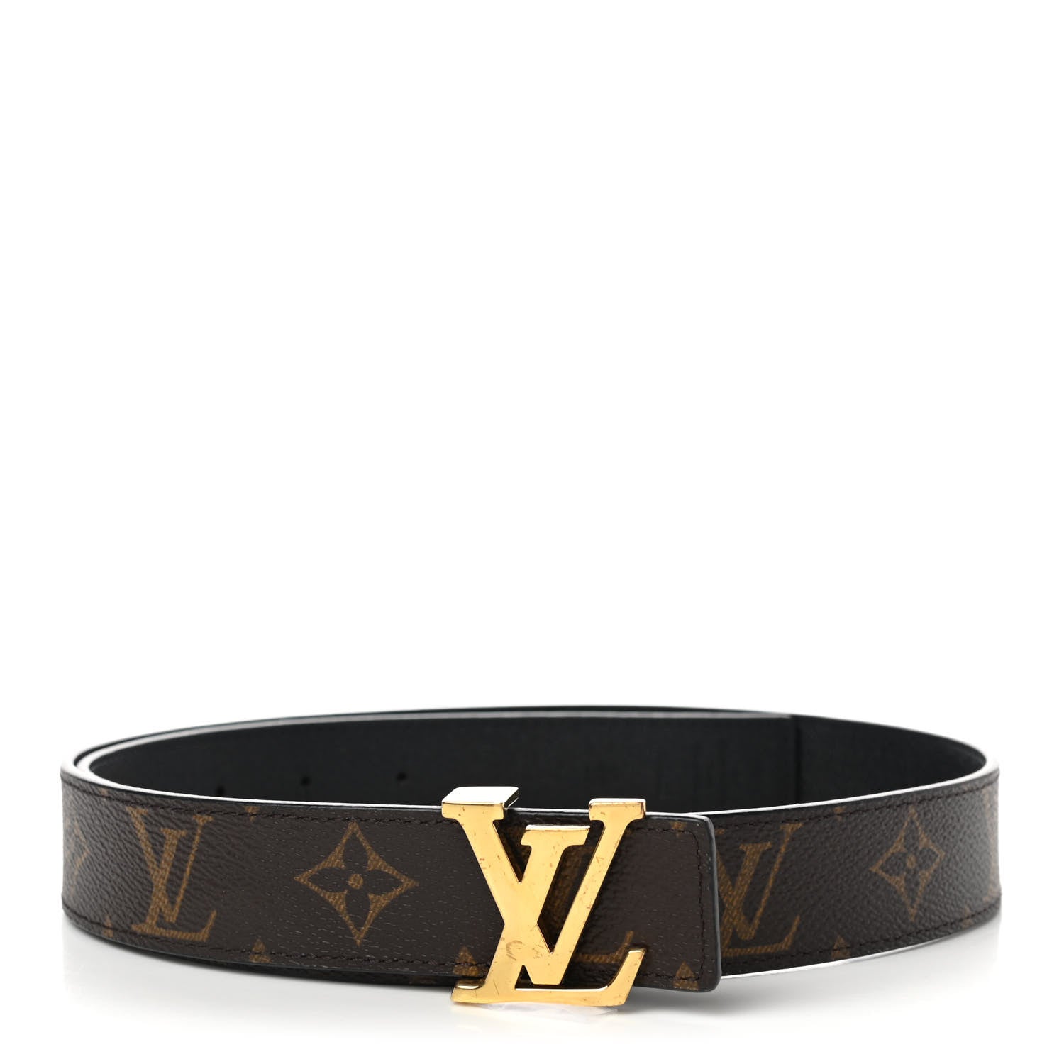 Louis Vuitton Calfskin Monogram 30mm LV Initiales Reversible Belt 80 32 Black 1 of 5