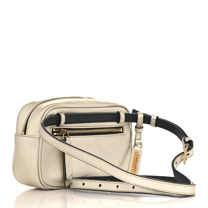 Saint Laurent Metallic Calfskin Matelasse Monogram Lou Belt Bag Platino 3 of 9