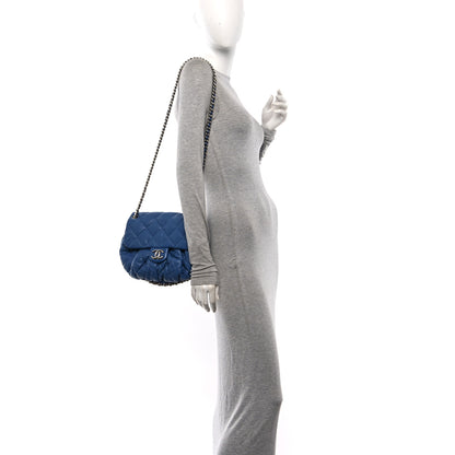 Chanel Washed Lambskin Quilted Medium Chain Around Messenger Blue 2 of 11