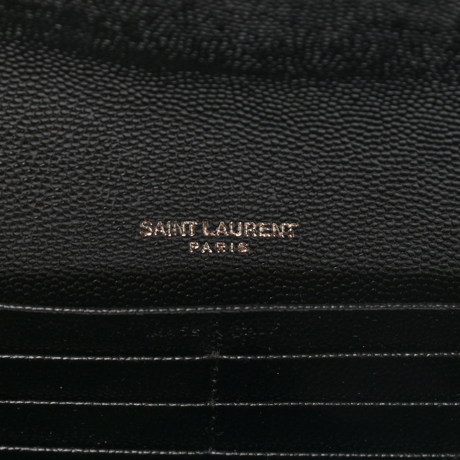 Saint Laurent Grain De Poudre Matelasse Chevron Monogram Flap Wallet Black 6 of 9