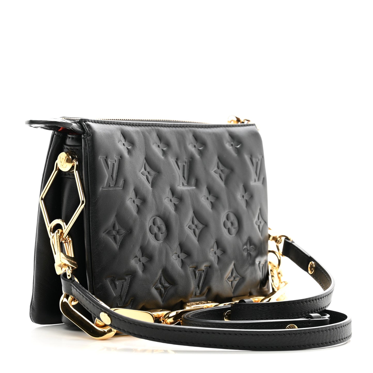 Lambskin Embossed Monogram Coussin BB Black
