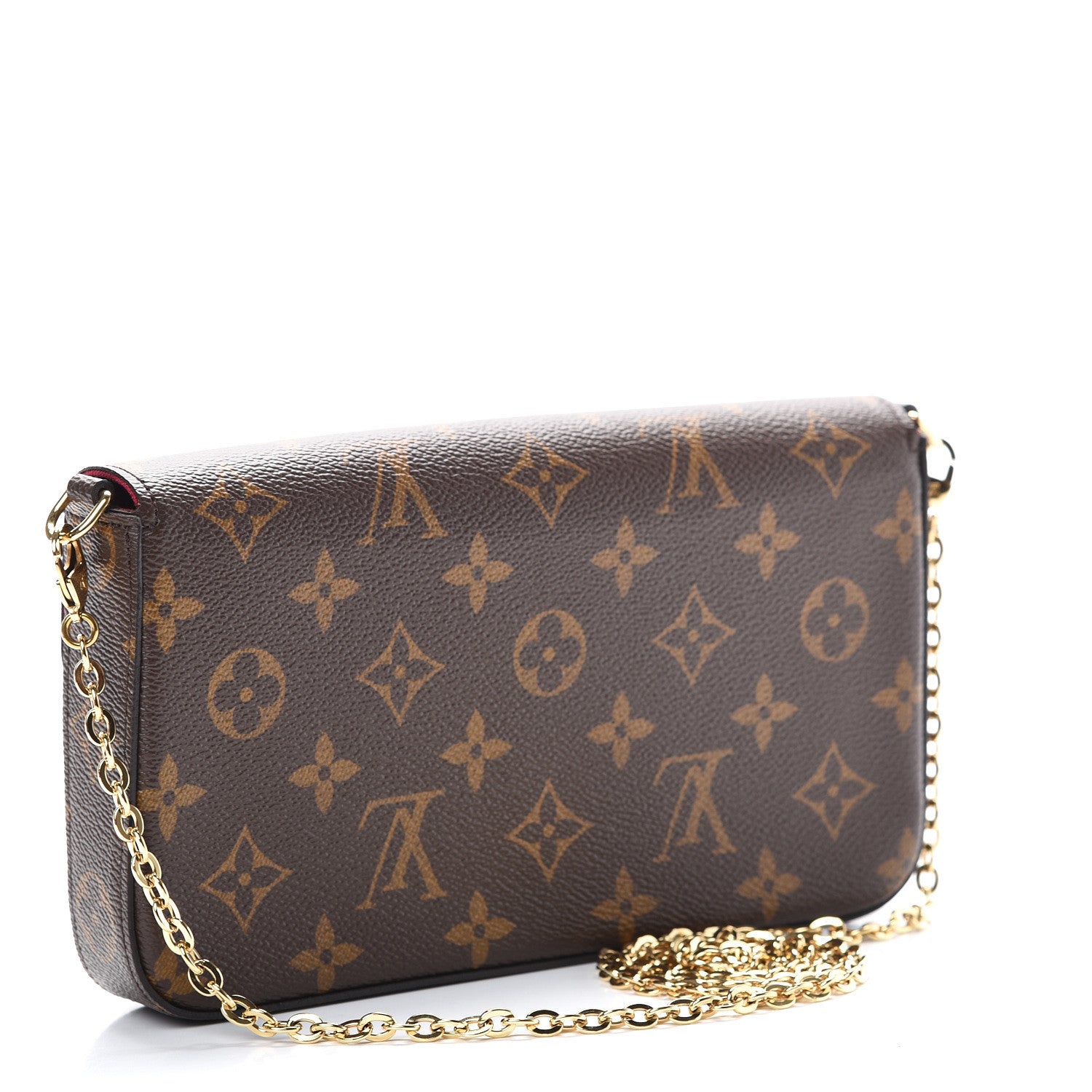 Louis Vuitton Monogram Pochette Felicie Chain Wallet Fuchsia 3 of 13