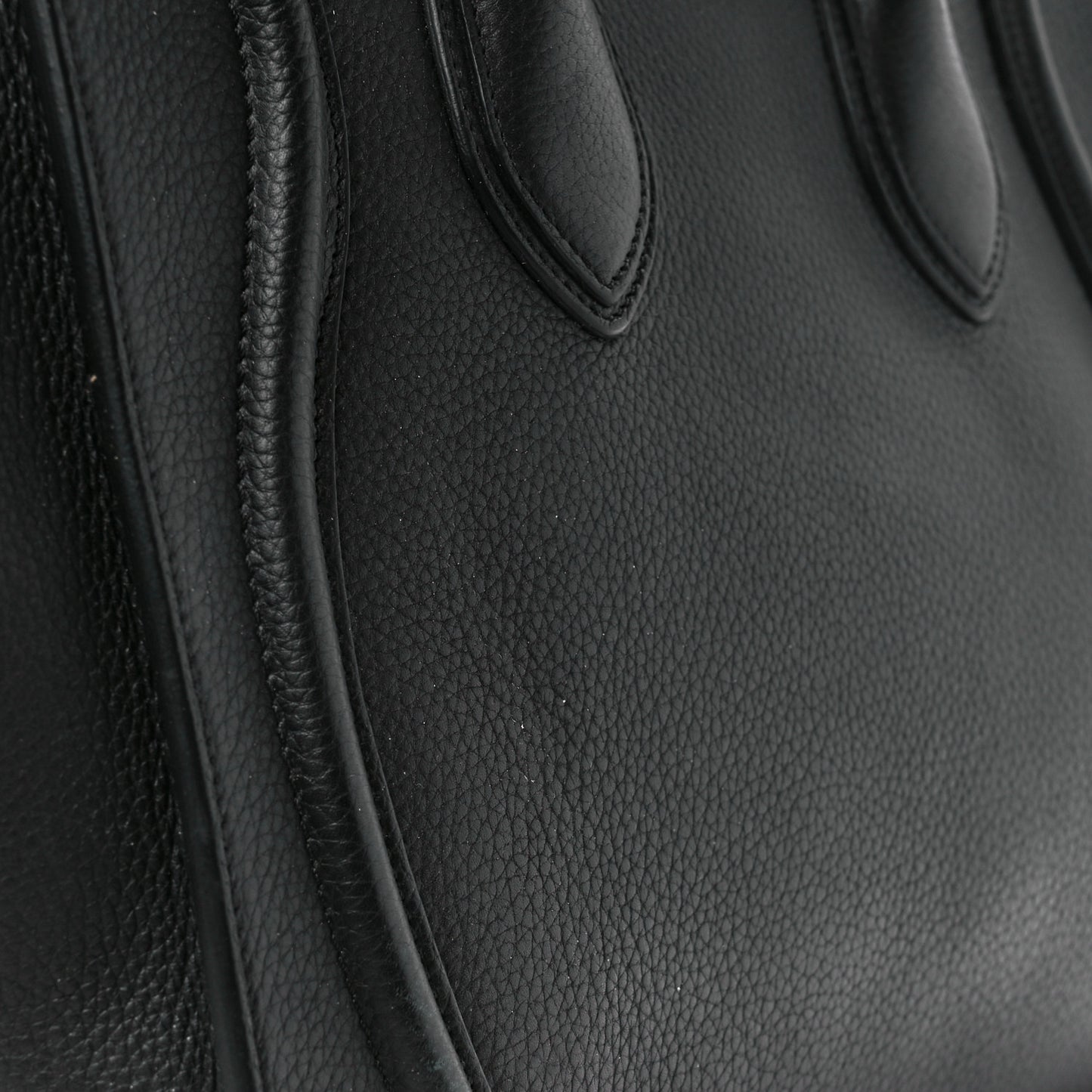 Drummed Calfskin Micro Luggage Black