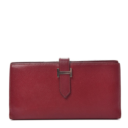 Hermes Epsom Bearn Gusset Wallet Rouge Grenat 1 of 6