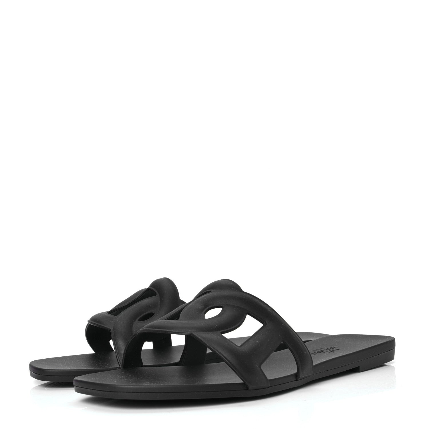 Hermes Rubber Aloha Sandals 37 Black 2 of 4