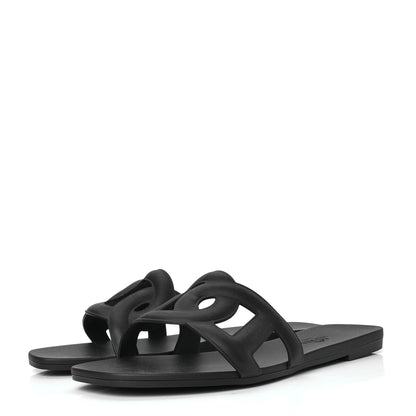 Hermes Rubber Aloha Sandals 37 Black 2 of 4