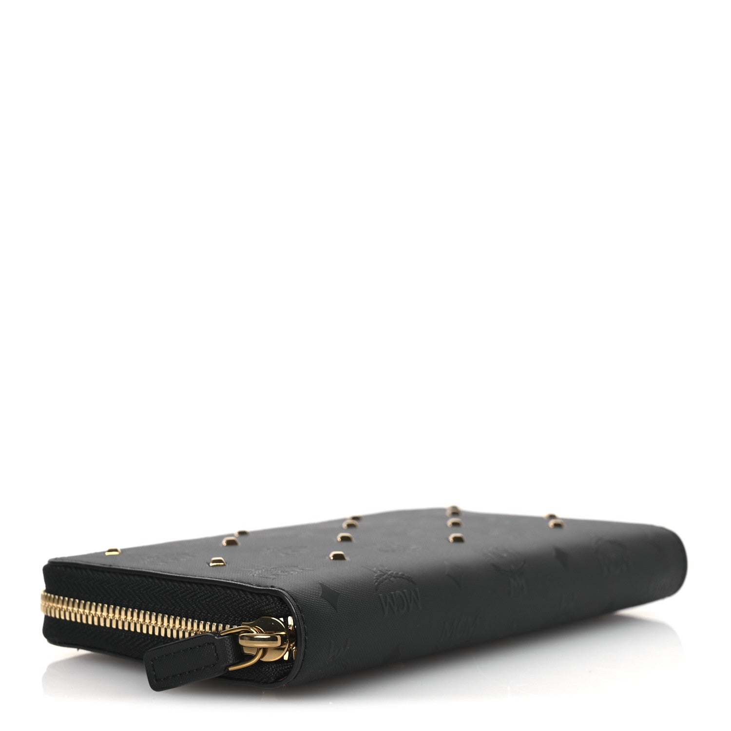 MCM Odeon Studded Large Zip Around Wallet  Black 4 of 8