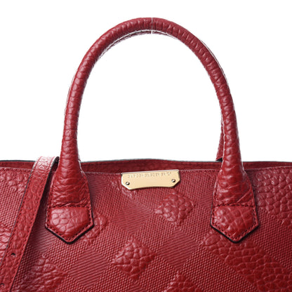 Burberry Heritage Grain Check Embossed Medium Dewsbury Tote Military Red 11 of 11