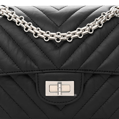 Chanel Aged Calfskin Chevron Quilted 2.55 Reissue Mini Flap Black 8 of 11