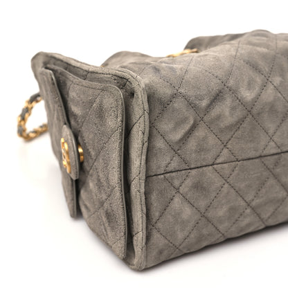 Chanel Suede Quilted Small Chanel 25 Handbag Grey 8 of 9