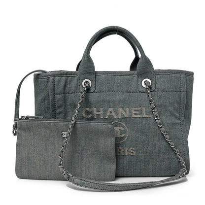 Chanel Denim Small Deauville Tote Light Blue 1 of 8
