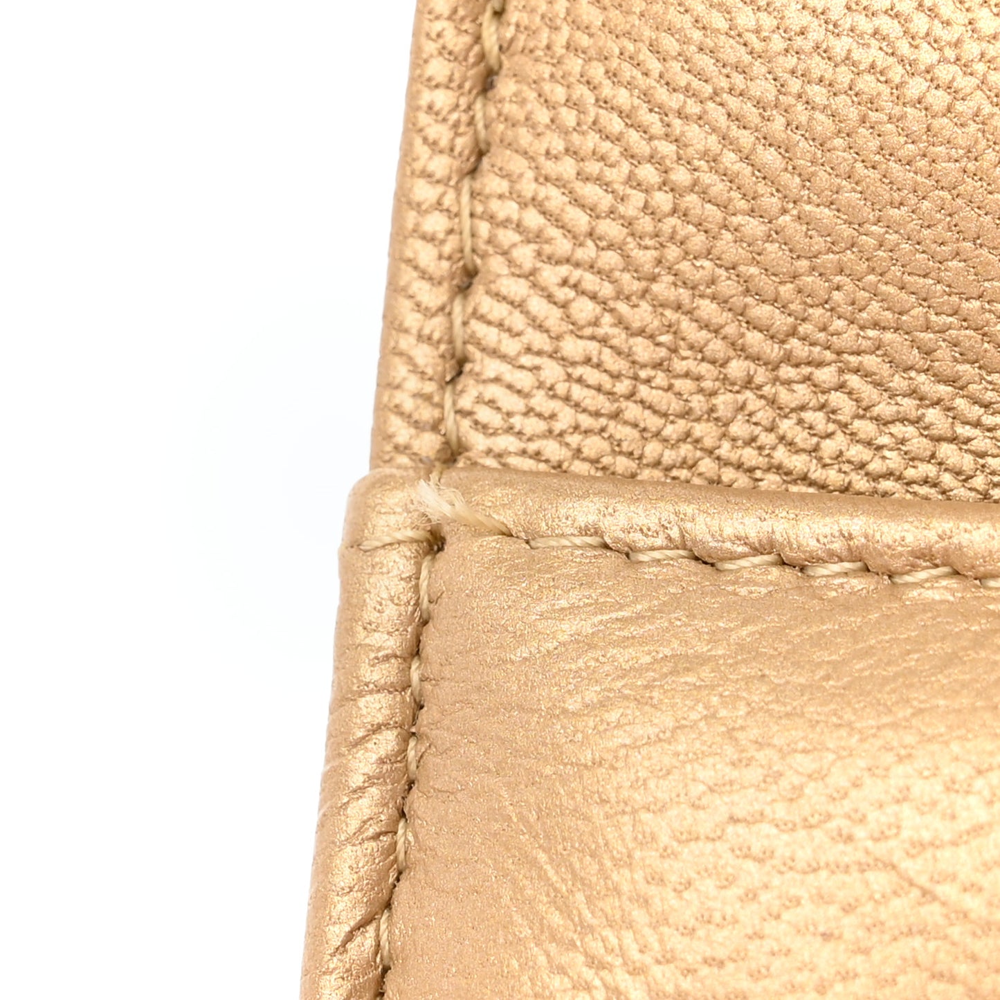Metallic Goatskin Quilted Chanel 19 Wallet On Chain WOC Gold
