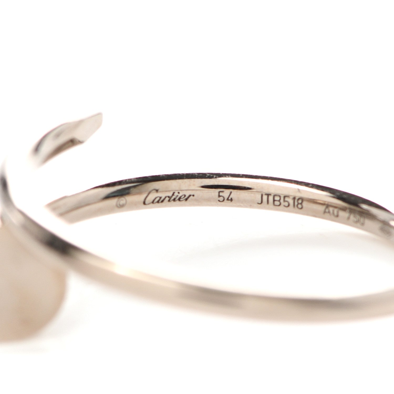 Cartier 18K White Gold Small Juste Un Clou Ring 54 7 4 of 6